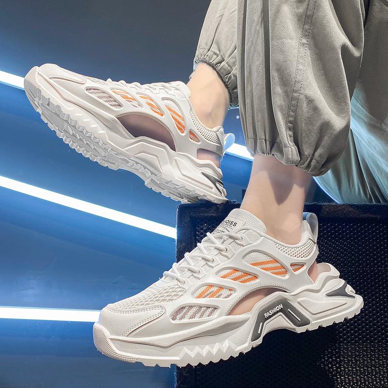 Мужские спортивные сандалии летние женские пляжные туфли белые школьные кроссовки для бега парная обувь дышащие большие размеры