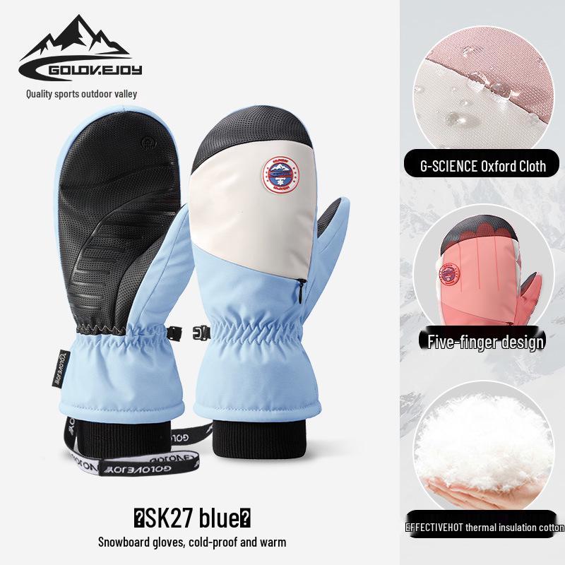 Зимние лыжные перчатки с сенсорным экраном - Ветрозащитные, Морозостойкие, Плюс бархат для мужчин и женщин