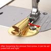 3mm-10mm Sewing Rolled Hemmer Foot Stainless Steel Gold Sewing Machine Presser Foot DIY Crafts Durable Hemming Puller Home