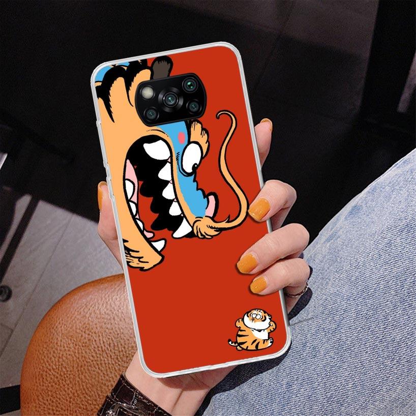 Cartoon Fat Tiger Phnoe Case for Xiaomi Poco X5 X6 X7 Pro X4 Gt F7 Ultra M8 M7 Redmi 15C 15 13C 13 12C 12 Unique Cover Coque Poc