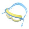 Kids Swimming Goggles Large Frame Waterproof Non Fog HD Swim Supplies with Nose Clip Yellow Blue