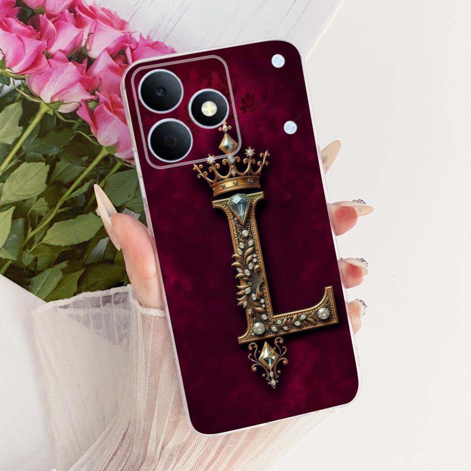 For Realme Note 80 2026 Royal Crown Initial Letter Couple Phone Case For Realme Note80 RMX5388 Soft Silicone TPU Covers Bumpers
