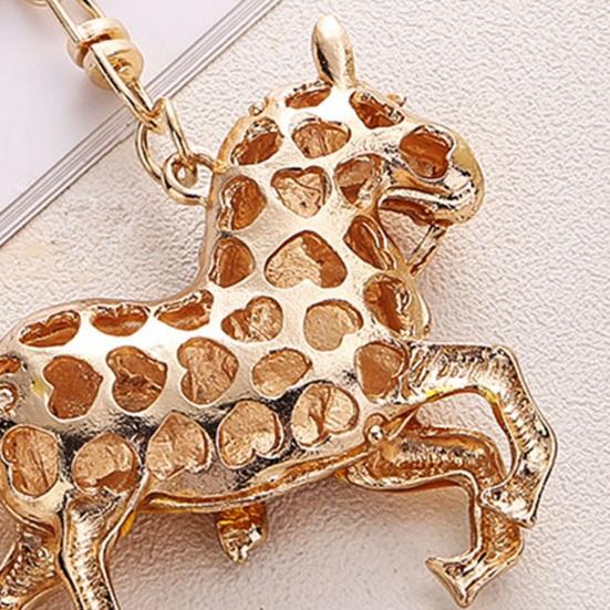 Keychain Pendant Horse Shape Rhinestone Inlaid Key Chain Diverse Color Backpack Keyring Key Accessory