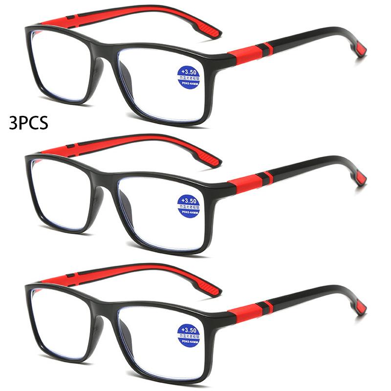 3pcs Reading Glasses for Men Anti Blue Light Presbyopia Glasses for Men Reading Glasses with Grade +100 To +400