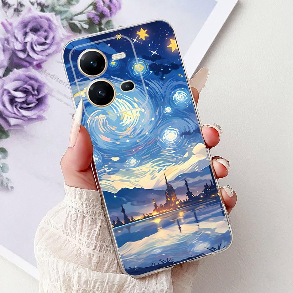 Чехол для Vivo V25 5G Чехол Vivo V25e V2201 Милый Кот Король Лев Расписной Чехол Мягкий Силиконовый Чехол для Телефона Для Vivo V25e V 25 VivoV25 Fundas