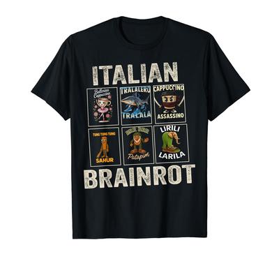 Итальянская футболка 'Brainrot'