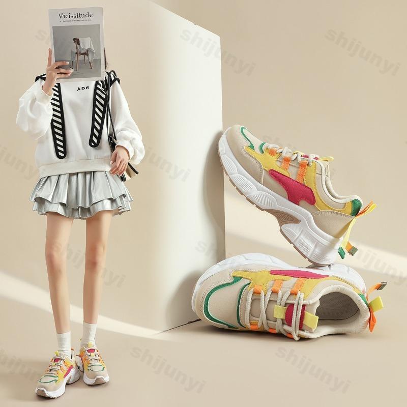 Women's Shoes 2025 Spring Autumn New Comfortable Hard Wearing Casual Shoes Non Slip Platforms Sneakers Lace-up Vulcanized Shoes