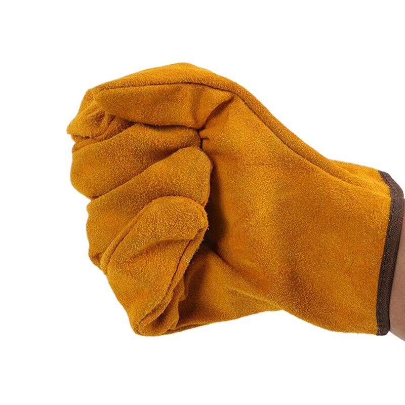 1 Pair Soft Cowhide Driver Hunting Driving Farm Garden Welding Security Protection Safety Mechanic Glove Men Work Gloves