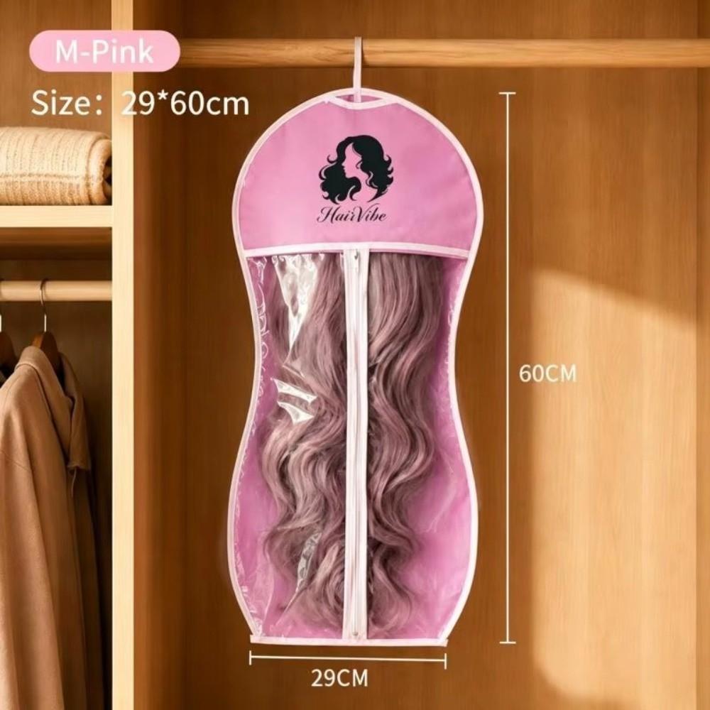 Transparent Wig Storage Bag PEVA Wig Organizer New Hanging Wig Bag Wardrobe Organization