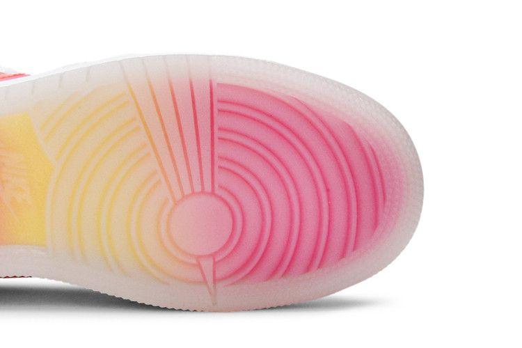 Kids' Sneakers Nike Jordan 1 Mid Edge Glow (GS) White/Hyper Crimson/Pink Blast