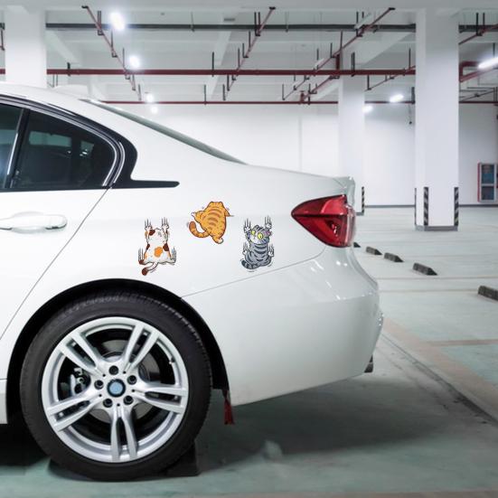 3 шт./компл., наклейка на автомобиль с царапинами, забавная, устойчивая к атмосферным воздействиям, самоклеящаяся, внедорожник, автомобильное украшение для окна, кузова, наклейка с отделкой котенка, животного, автомобиля