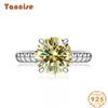Tancise Jewelry 6.5 Carat Powder Zircon 10*10 Ring  Jewelry