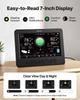 7-in-1 Wi-Fi Weather Station, 177.8 mm TFT Display, Wireless Solar Powered Outdoor Sensor, Rain Gauge, Indoor Outdoor for Weather Forecast, Wind Speed