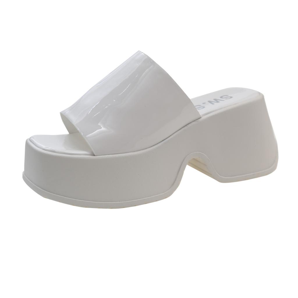 Модные женские тапочки 2025 Лето Новые сандалии на толстой подошве Квадратный носок Открытый носок Массивные тапочки для женщин Тапочки-мюли Шлепанцы