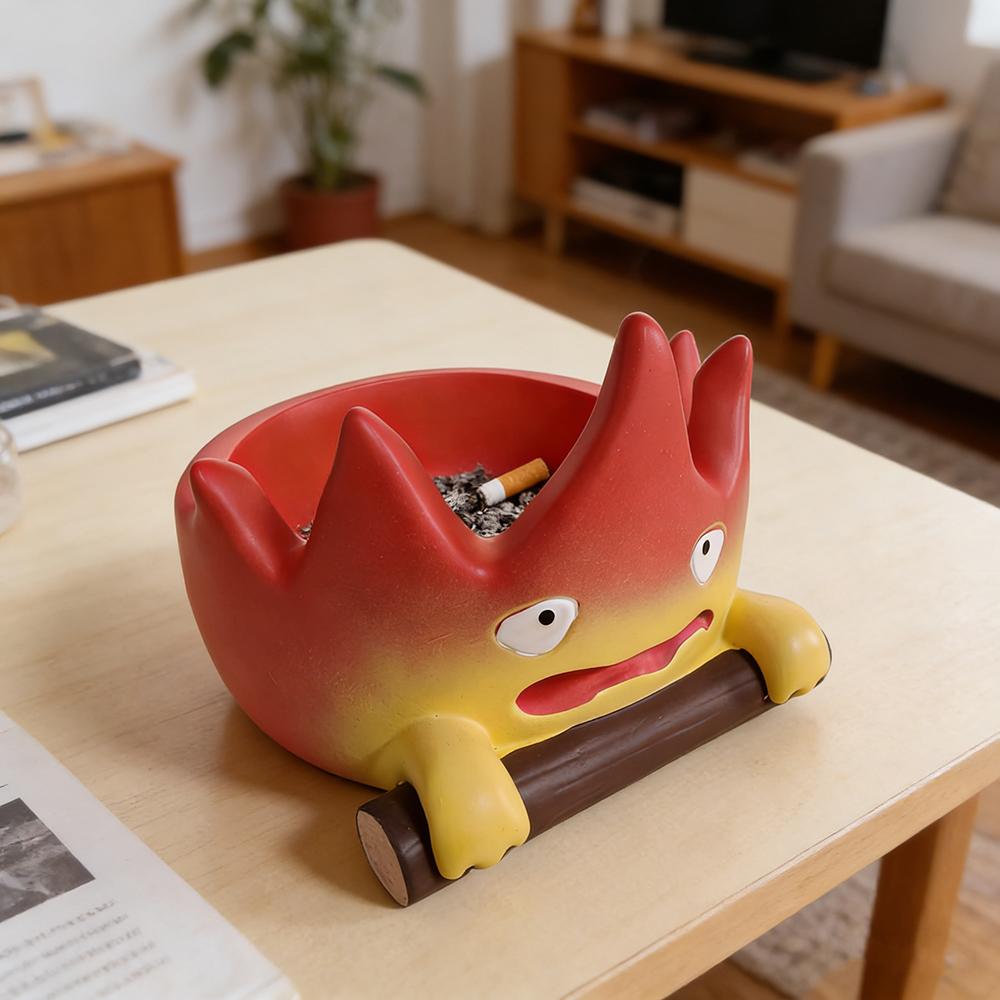 Cartoon Cute Little Flame Ashtray Home Desktop Ornament Creative Fire Shaped Ashtray Anti Fly Ash Ashtray Decoration Gift