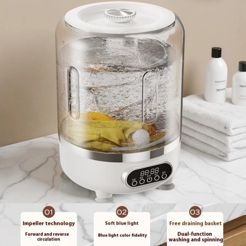 Перезаряжаемая стиральная машина и дегидратор, Мини маленькая стиральная машина для нижнего белья и носков, Беспроводная портативная стиральная машина-дегидратор