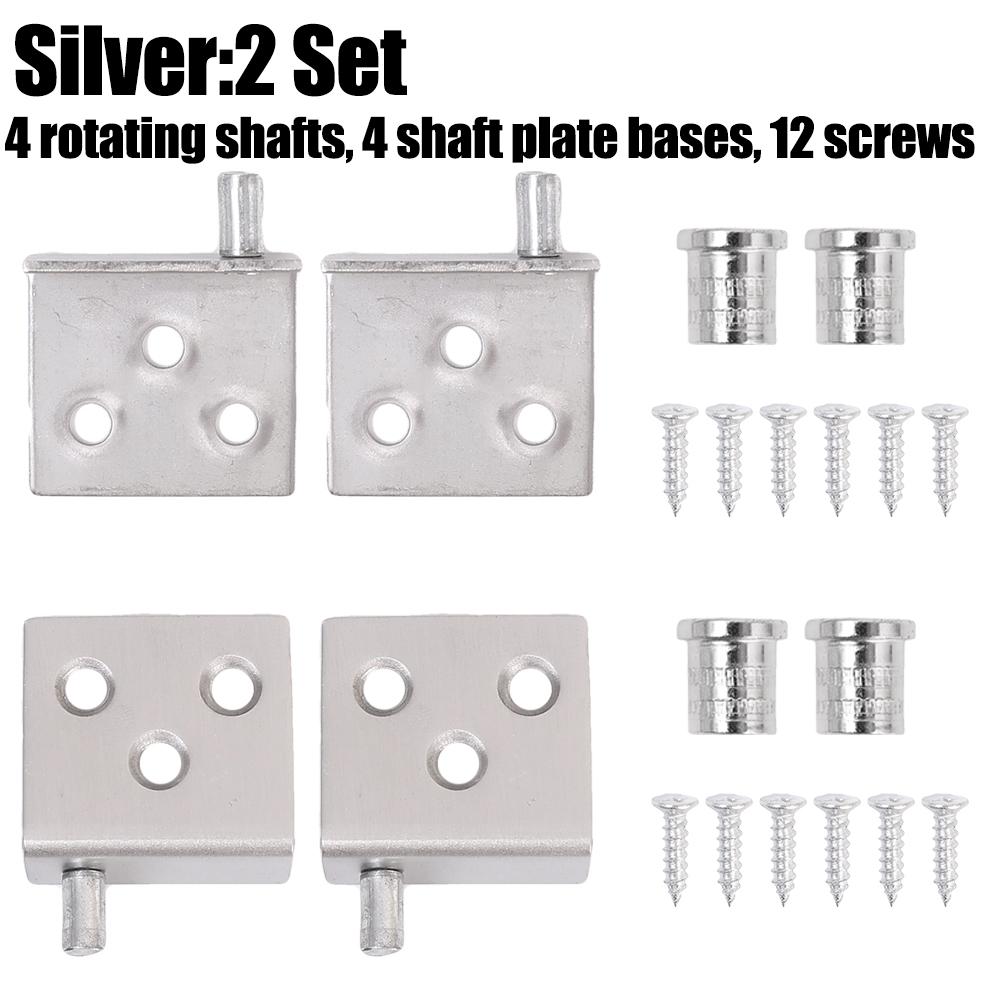 Concealed Cabinet Hinge with Screw Rotation Shaft Stainless Steel 6 Mounting Holes for Furniture Bookcase Cabinet Door Fitting