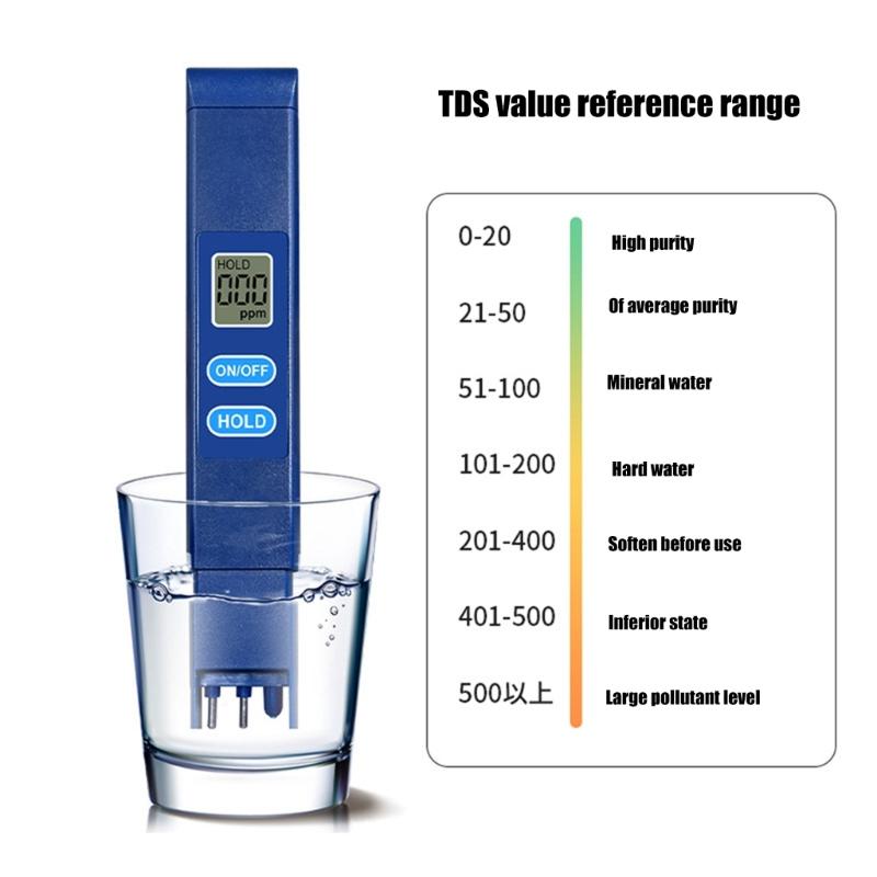 Портативный TDS-метр Цифровой тестер воды с автоматической калибровкой для дома, аквариумов, мониторинга безопасности воды на открытом воздухе