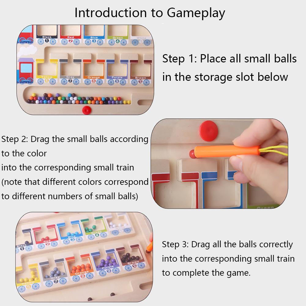 Set Montessori Toys Magnetic Maze Wooden Educational Toys For Kids Ages 3-7 Gift