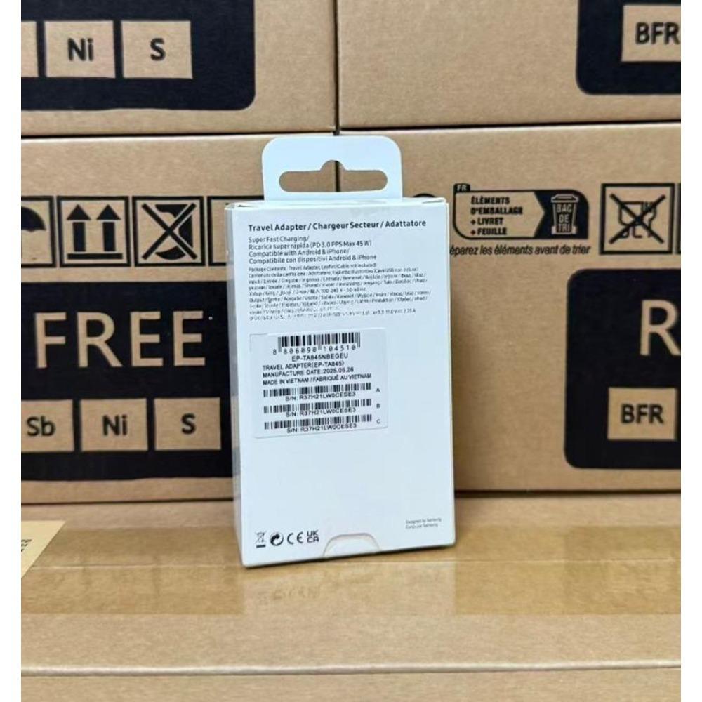 Samsung Дорожный адаптер 45 Вт PD USB-C (EU Plug), Быстрая зарядка для телефонов/планшетов/ноутбуков, сертифицировано CE
