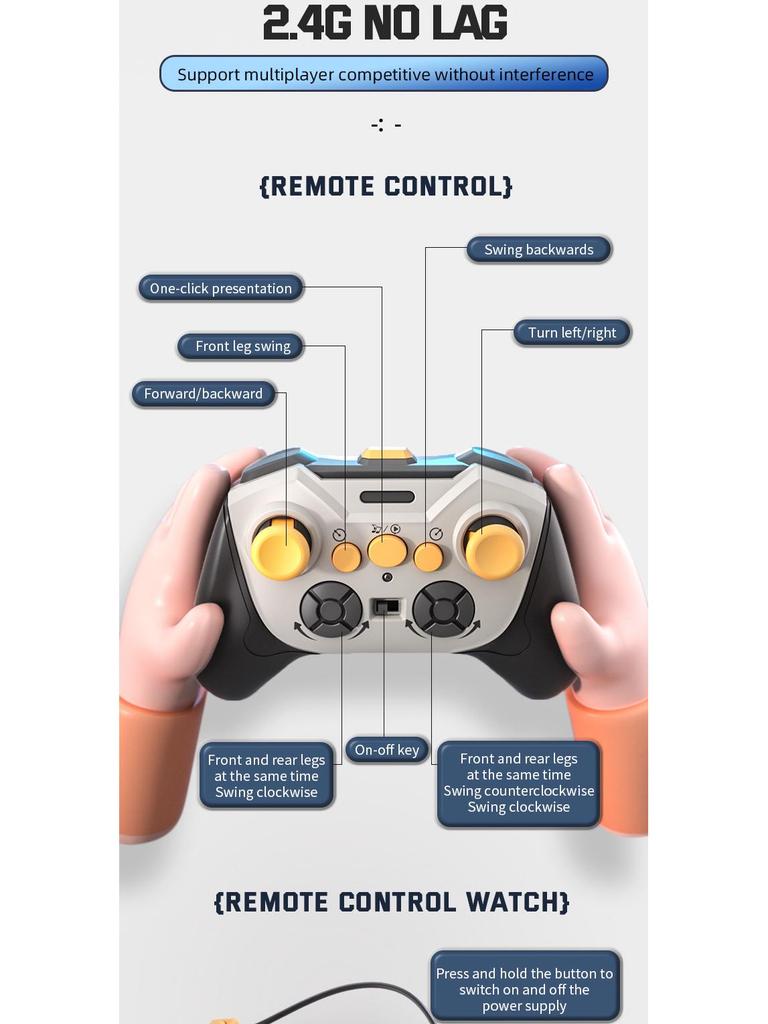 Eight-Wheel Remote Control Mechanical Dog Stunt Car - Gesture Sensing Off-Road Toy for Kids