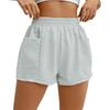 Women's Summer Elastic Waist Loose Wide Leg Solid Color Casual Sports Shorts