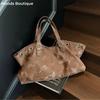 Oversized Vintage Fashion Shoulder Bags For Women Faux Suede Large Capacity Shopper Tote Bag  Autumn Luxury Designer Handbag