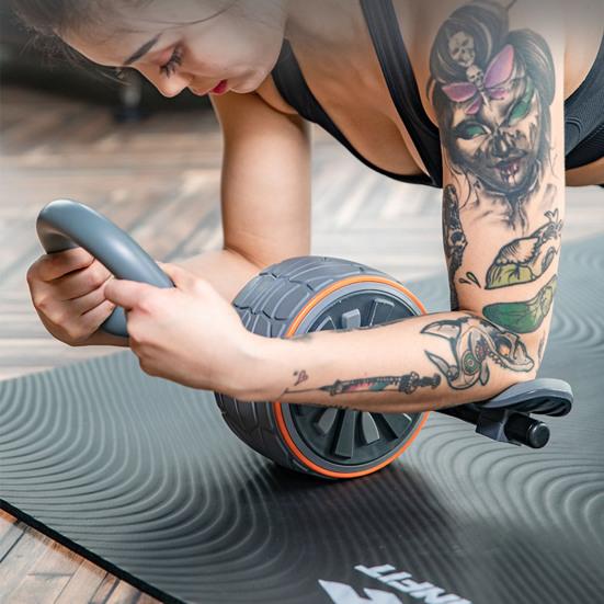 Роликовое колесо для пресса с поддержкой локтя, наколенник, 4D ролик для пресса, немые колеса для упражнений, основное оборудование для фитнеса и тренировок