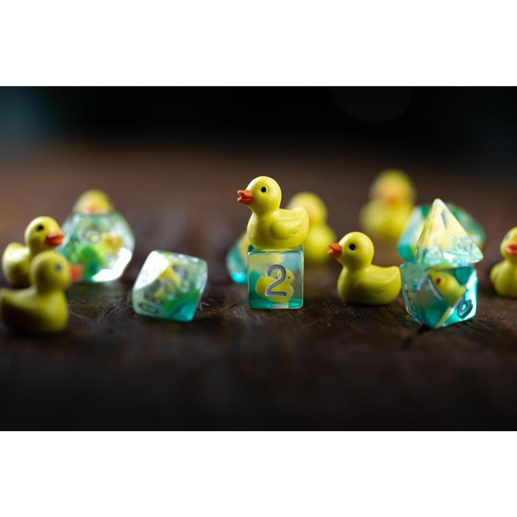 Игральные кости DND из 7 кубиков, резиновые уточки, игральные кости DND, лоток для игральных костей, игральные кости D и D для Dungeons and Dragons в подарок (Только набор игральных костей)