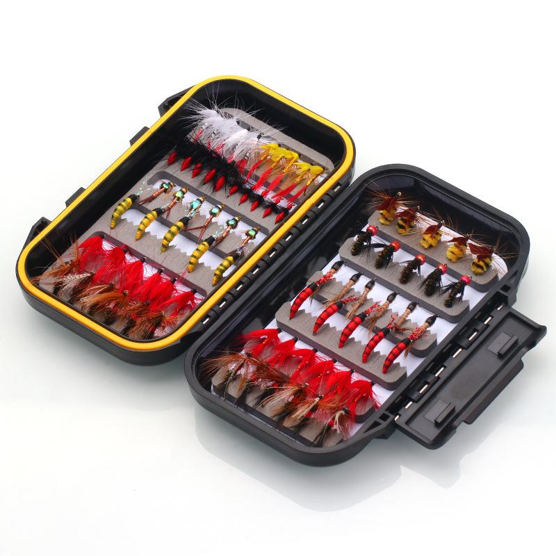 Набор из 76/88/147 приманок для нахлыстовой рыбалки с двухслойной водонепроницаемой коробкой