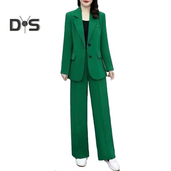 2 шт./компл., женское пальто, брюки, костюм, формальный деловой стиль, кардиган с отворотом и пуговицами, с длинным рукавом, прямая, широкая, плюс размер, куртка для поездок на работу, брюки