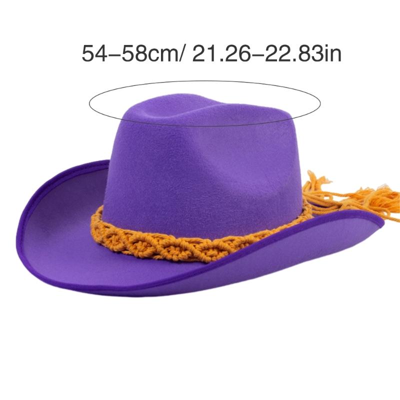 Lightweight Cowboy Hats Ethnic Style Women Wear Resistant Cowboy Hats with Weaving Hat Rope Adult Outdoor Sunproof Hat