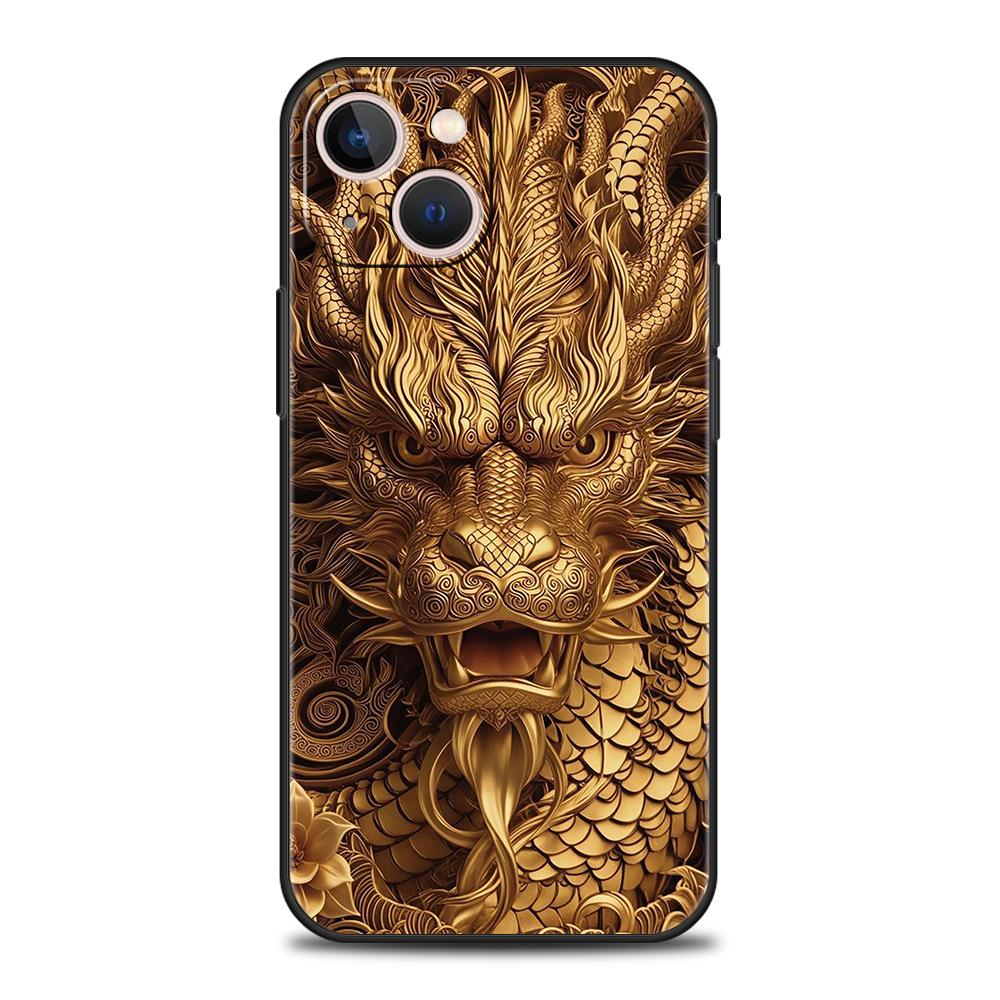 Роскошный мягкий чехол из ТПУ для iPhone 17 Air 16E 16 11 15 14 Pro MAX 12 13 7 8 Plus X XR XS SE 2022 Чехол Серия Мультяшный Дракон