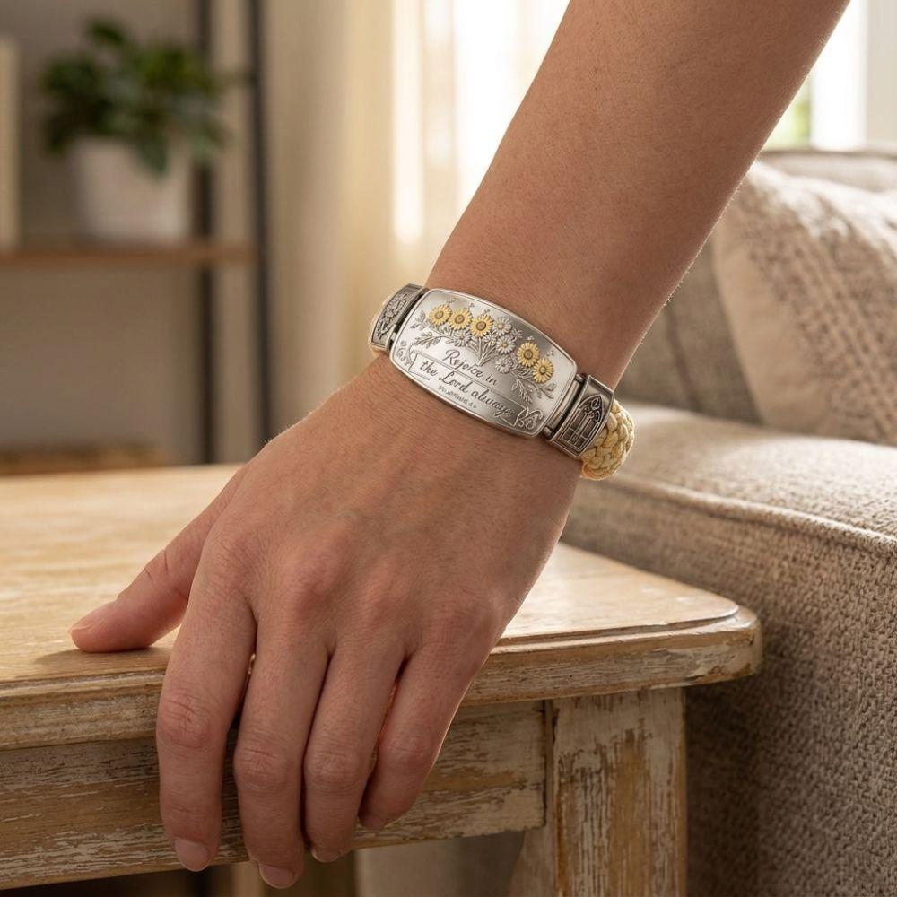 Stainless Steel Cross Faith Bracelet Faith Over Fear Faith Scripture Bracelet Everyday Wear