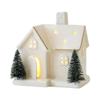 Керамический фарфоровый деревенский домик, белые настольные украшения, новый рождественский деревенский домик, зимний декор