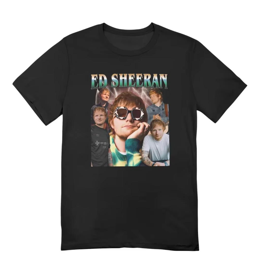 Ed Sheeran 100Cotton shirt unisex Y2k hiphop 2026 Summer New Mens Oneck soft Short sleeve portrait graphic Tshirt fan gift