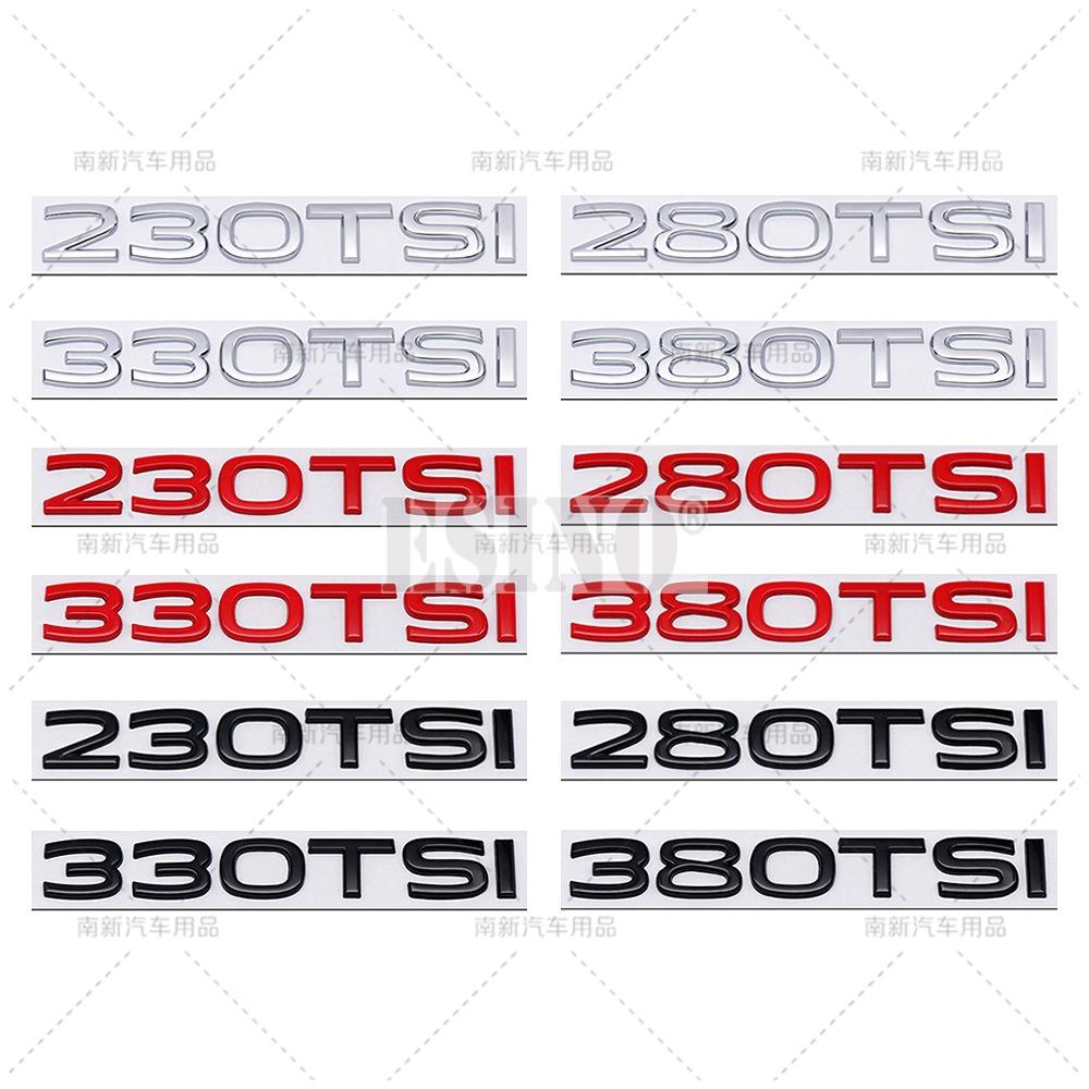 AABIO1 New Styling 3D 230 280 330 380 TSI Metal Alloy Adhesive Emblem Rear Trunk Badge Fender Sticker Car Body Decal for Volkswagen