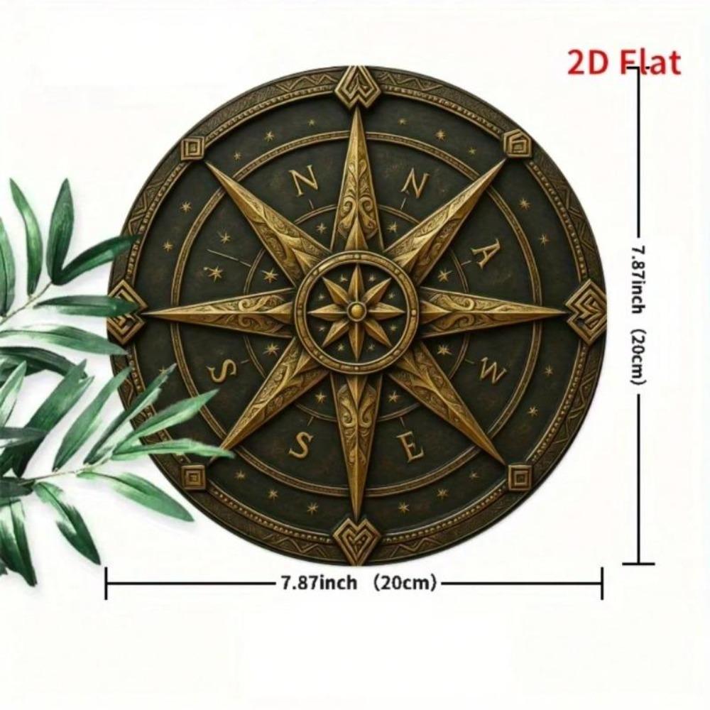 Винтажное Металлическое Настенное Искусство Декор Компас Круглый Железный Дизайн Римские Цифры Звезда