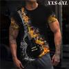 XXS-6XL Футболки больших размеров для мужчин с графическим принтом рок-гитары Повседневная одежда Топы с круглым вырезом Футболки Футболки с коротким рукавом Одежда