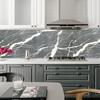 10pcs Cement Gray Marble Tiles Sticker Kitchen Backsplash Oil-proof Bathroom Washbasin Peel & Stick Waterproof Art Wall Decals