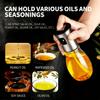 [Stainless Steel Oil Sprayer] 200ml Glass Oil Sprayer Bottle with Stainless Steel Pump,Transparent Cooking Mist Dispenser