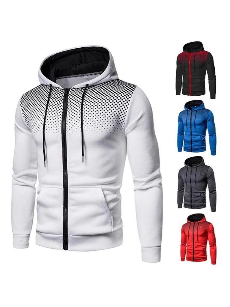 Men's Casual Sports Fitness Zip-up Hoodie Jacket - Autumn/Winter Style