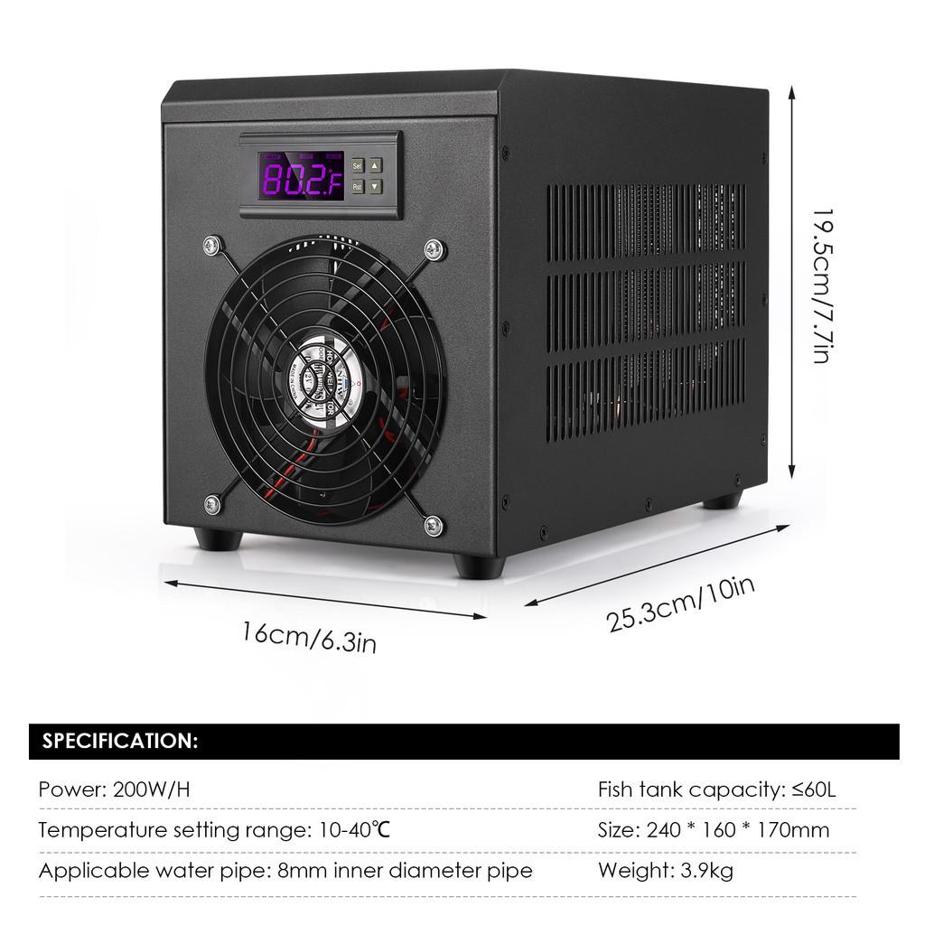 180 Вт 60 л устойчивое охлаждение аквариумный охладитель воды охладитель для аквариума нагреватель система 10-40 ℃ устройство постоянной температуры