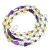 Natural Citrine Amethyst Aventurine Gemstone Smooth Beads Necklace 17" UB-4475 UB-4475