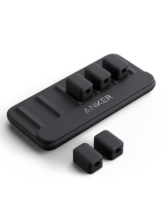 ANKER Магнитный держатель для кабелей, Совместим с кабелями Lightning, USB-C, Micro USB и другими кабелями, Удобный аксессуар для стола (черный)