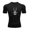Men's Compression Workout T-Shirt, Cool Doberman Bite Dagger