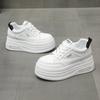 Height-increasing Leather White Shoes, Autumn New Small Versatile Thick-soled Muffin Soles, Height-increasing Casual Shoes