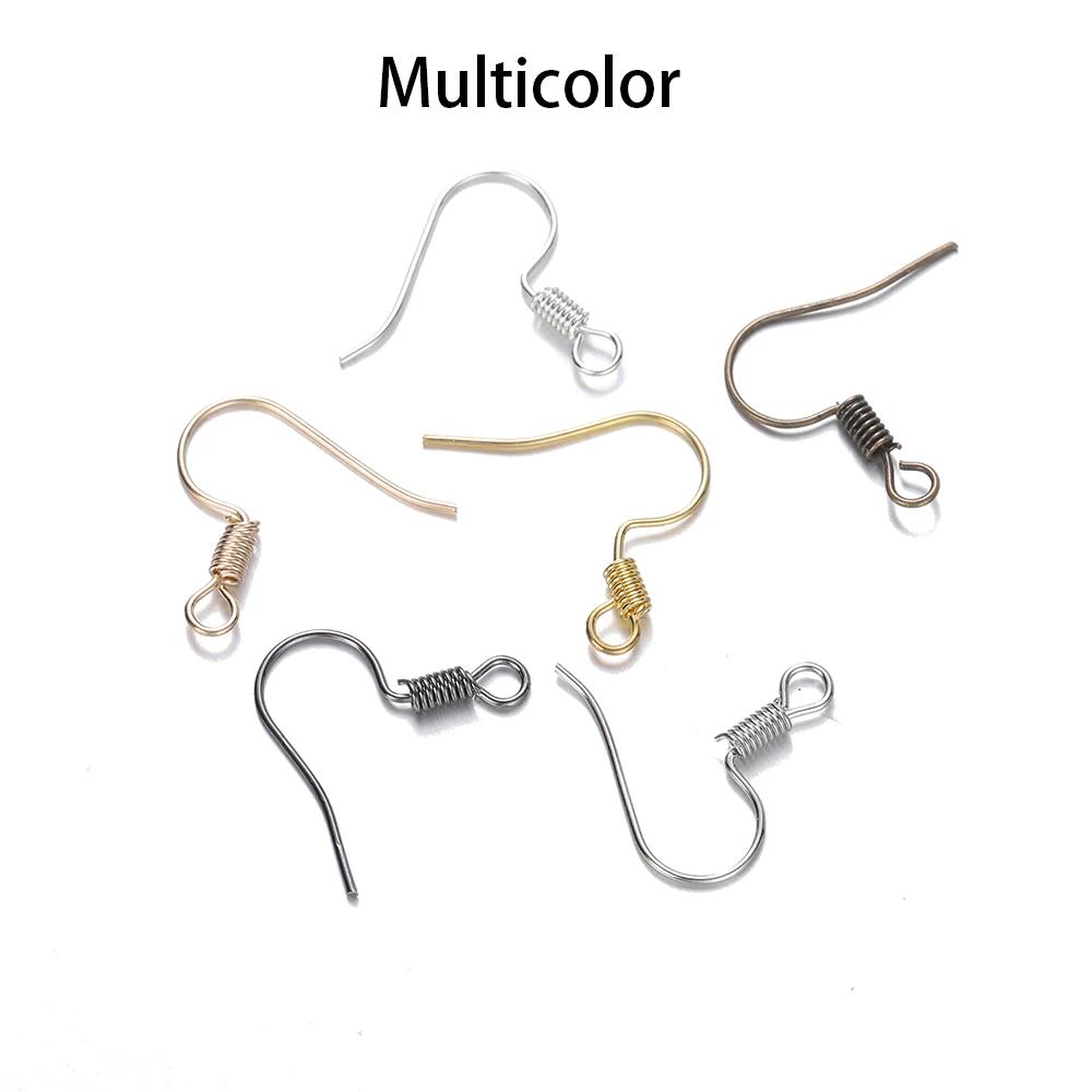 100pcs/lot 20*17mm 10 Color Iron Bead Charms Earring Wires With Ear Hook Earrings Clasp Findings Supplies For Jewelry Making DIY