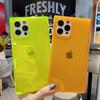 Luxury Transparent Case For iPhone 11 12 13 14 15 16 Pro Max 14 Plus Fluorescent Color Soft Shockproof Cover
