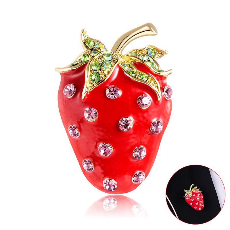 Милый клубничный корсаж, украшение для банкета, женский шарф, брошь, булавки, ювелирные изделия, подарки